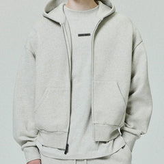 FOG Essentials Oversized Drop Shoulder Zip-Up Hoodie – Spring 2025 American Streetwear
