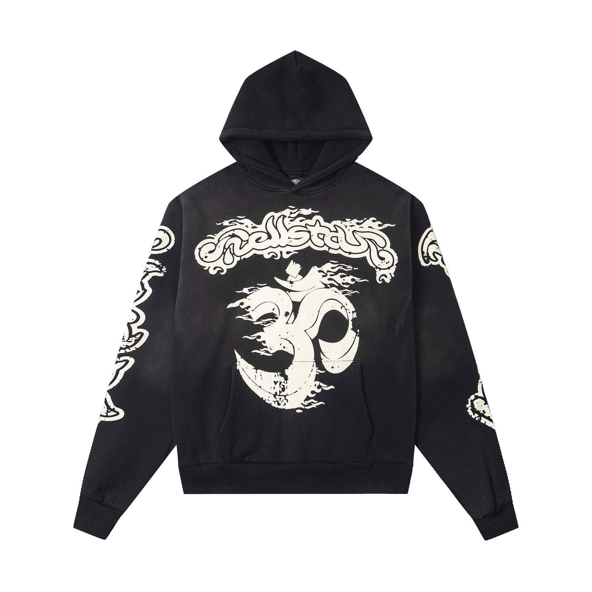 2025 Hellstar Streetwear Fleece-Lined Washed Zip-Up Hoodie – Unisex