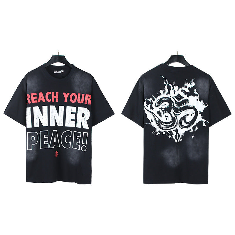 Vintage Washed Oversized Graphic Tee – Unisex American Streetwear