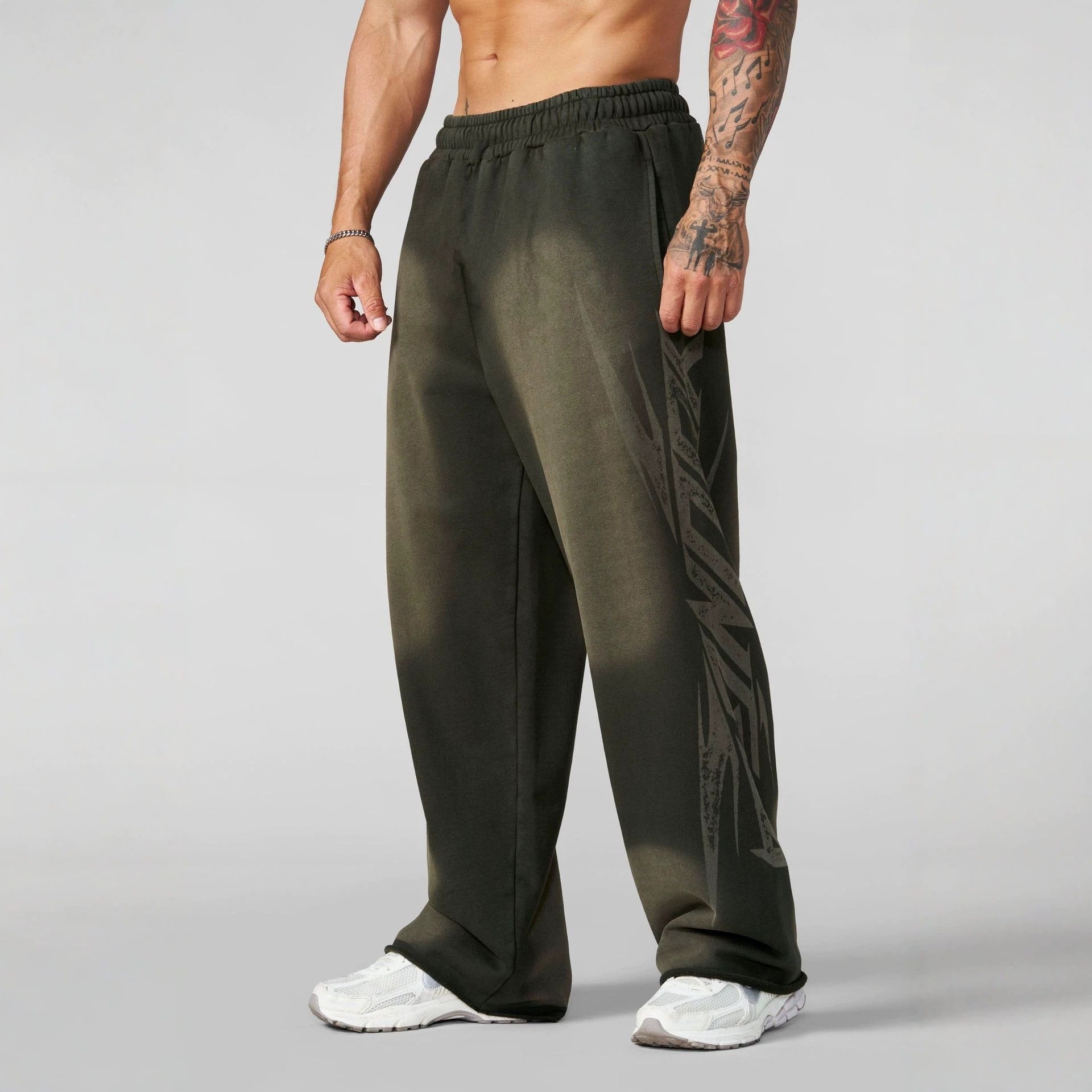 YOUNGLA Men's Graphic Training Joggers – Muscle Fit Workout Pants
