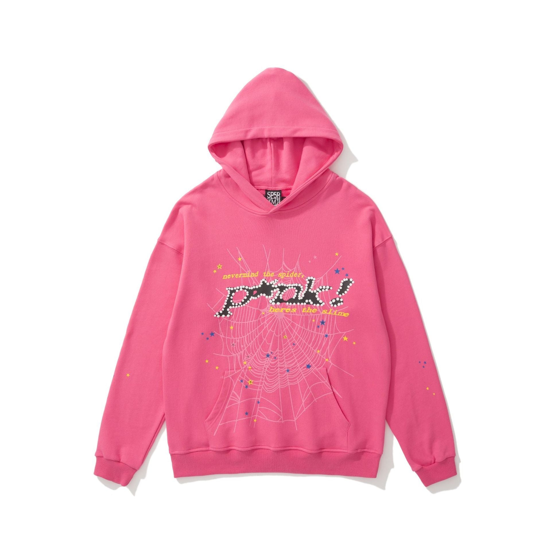 Sp5der 555555 Rhinestone Bubble Letter Spider Web Hoodie & Sweatpants