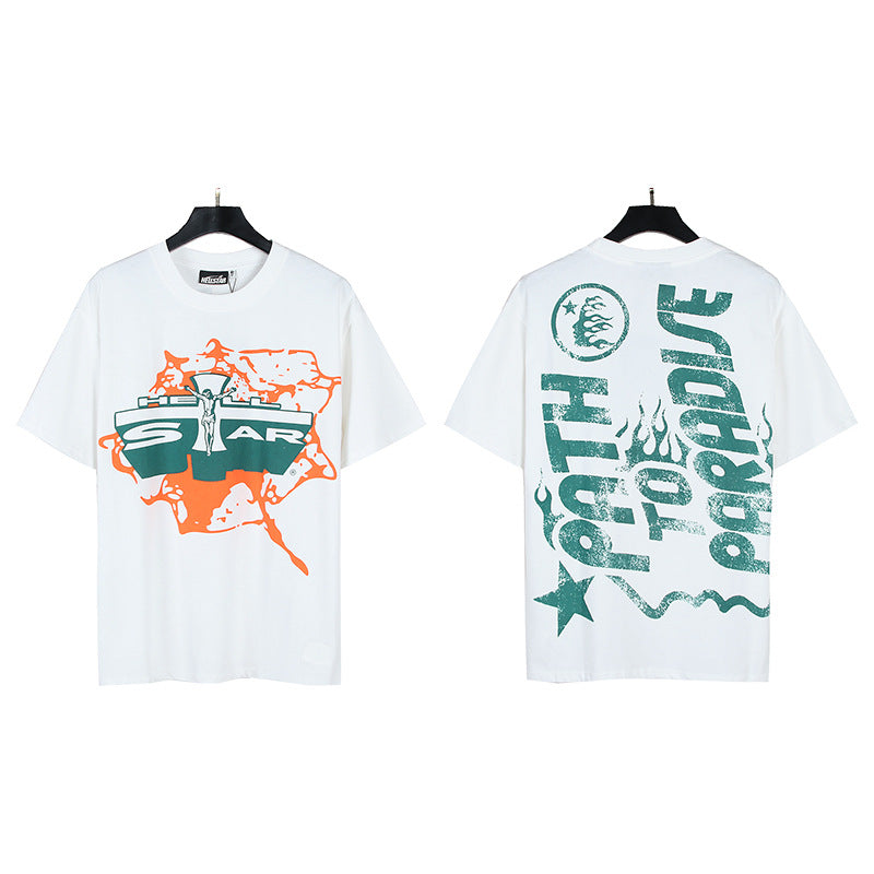 HELLSTAR Washed Vintage Graphic Tee — Unisex Oversized Streetwear