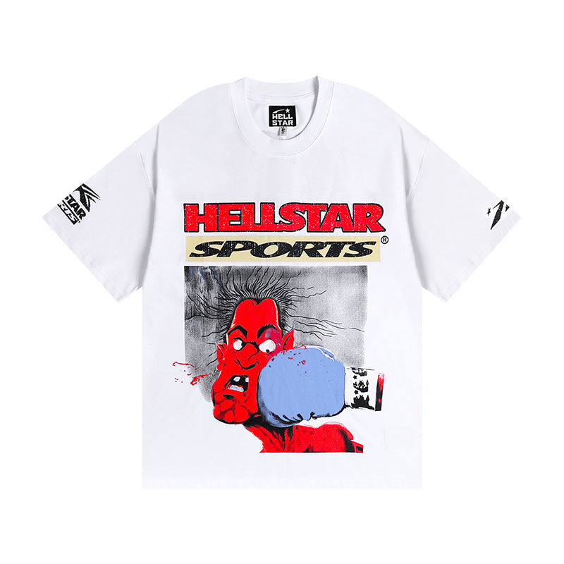 HELLSTAR Hip-Hop Graphic Letter Print Streetwear Oversized Cotton Tee