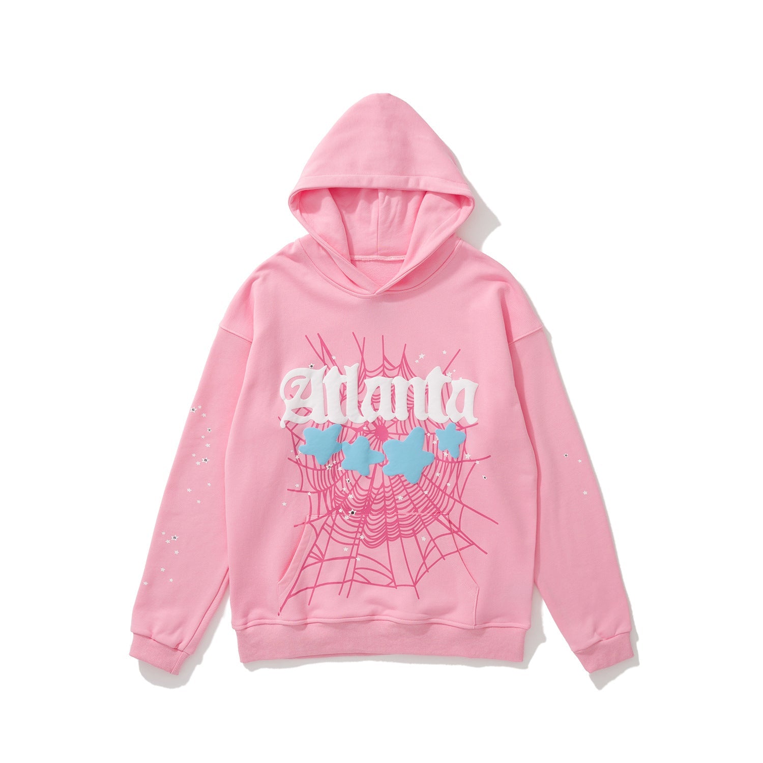 Sp5der 555555 Rhinestone Bubble Letter Spider Web Hoodie & Sweatpants