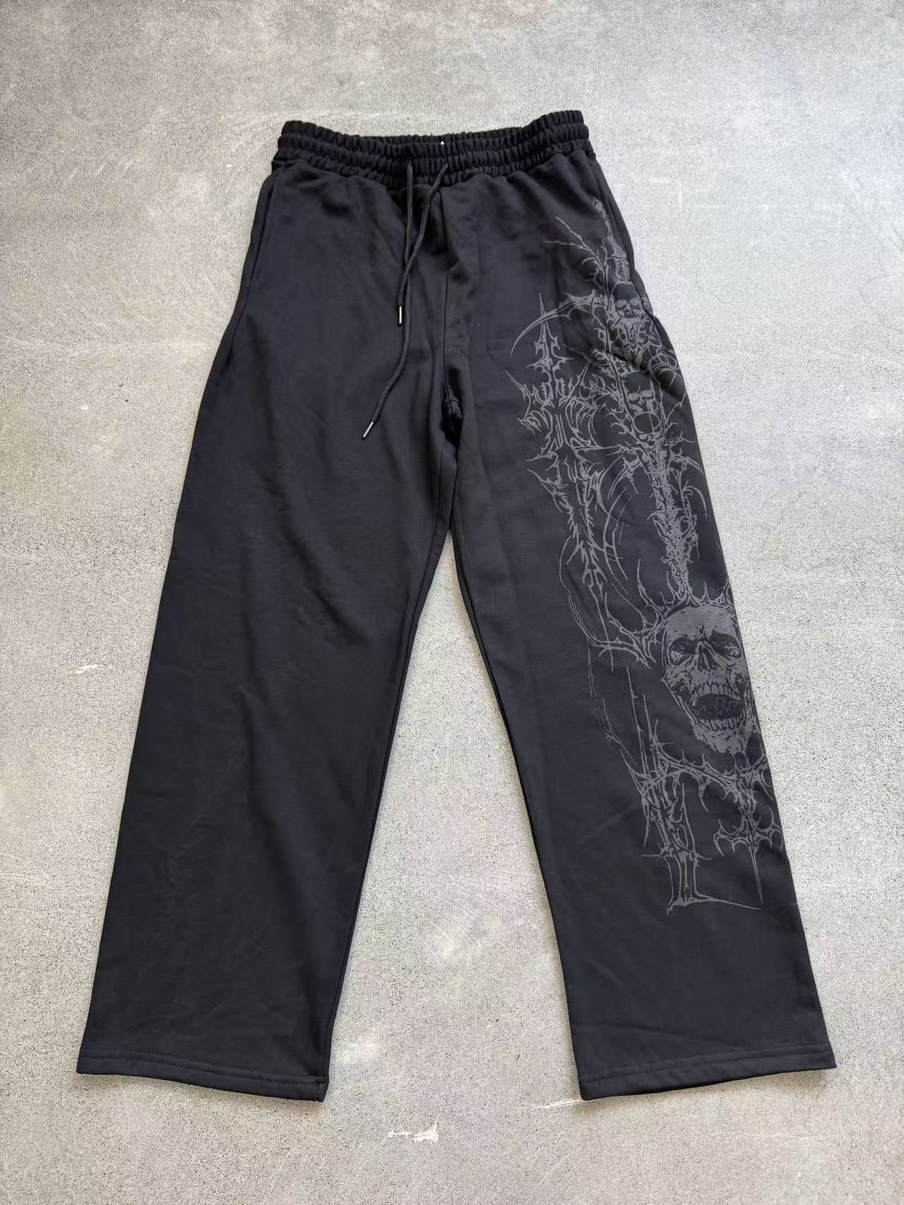 YOUNGLA Floral Graphic Sweatpants – Men's Oversized Streetwear Joggers