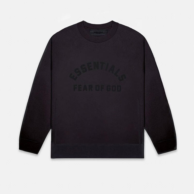 FOG Essentials Silicone Print Crewneck Long Sleeve T-Shirt – 2023SS Vintage American Streetwear