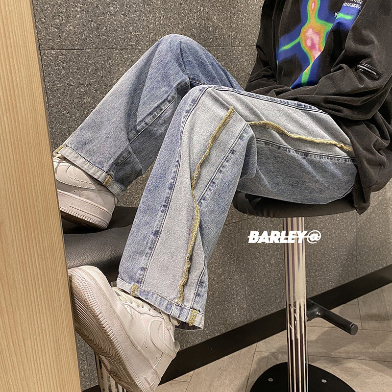 Men Jeans Retro Baggy Straight Trousers