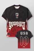 YOUNGLA Men's Soccer Jersey Graphic Tee – Oversized Quick-Dry Athletic Shirt