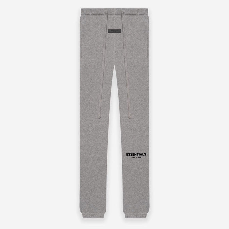 FOG Essentials Black Flocked Print Fleece Sweatpants – 2022S American Streetwear