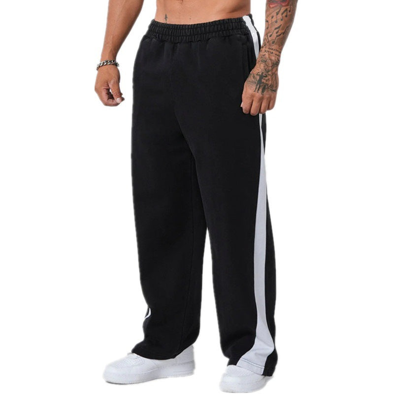 YOUNGLA Men's Camo Stripe Straight Leg Pants – Relaxed Fit Athletic Joggers