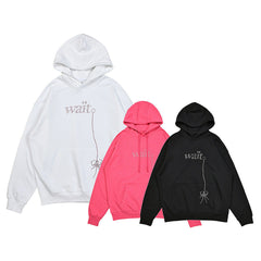 25ss High Quality SP5DER American Streetwear Rhinestone Foam Letter Spider Web Hoodie (Unisex)