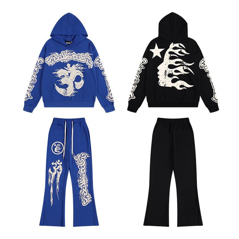 HELLSTAR 25SS American Streetwear Heavyweight Terry Graphic Hoodie & Sweatpants Set — Vol. 3