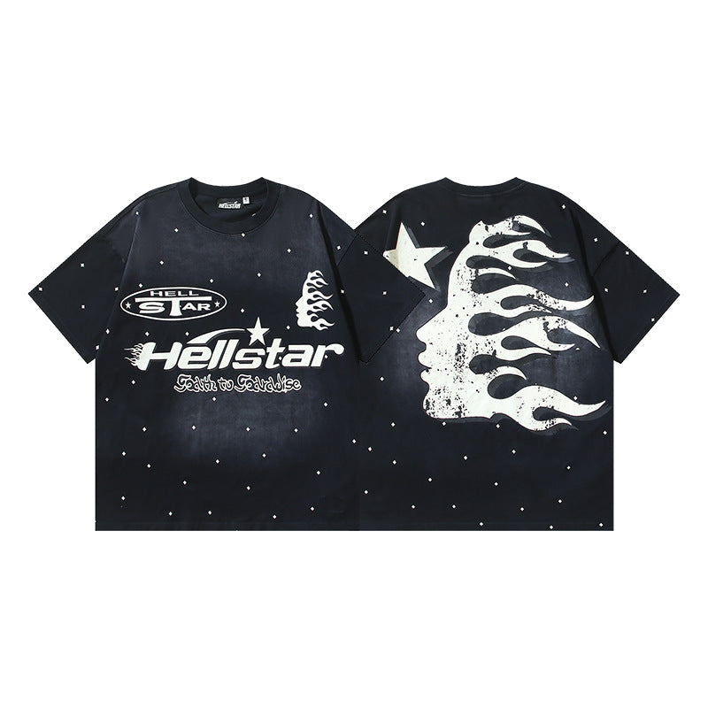 Vintage Washed Graphic Tee – Oversized Unisex Short Sleeve T-Shirt (Washed Black Series)