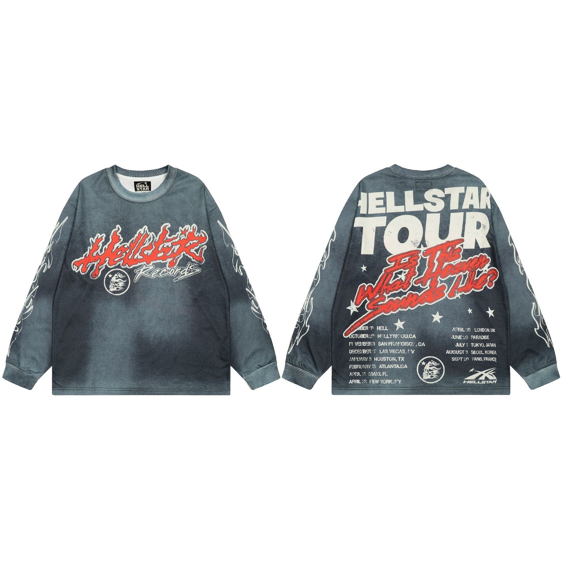 Hellstar Long Sleeve Graphic Sweatshirt – Fall/Winter Unisex American Streetwear