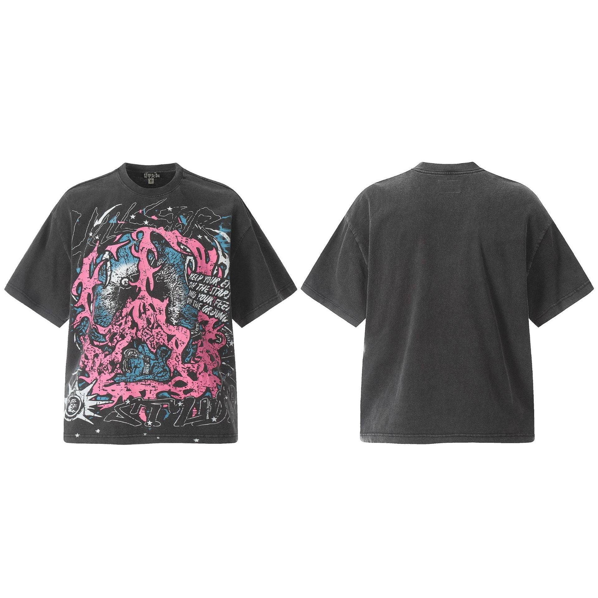 HELLSTAR Vintage Graphic Print Oversized Tee – Unisex Streetwear