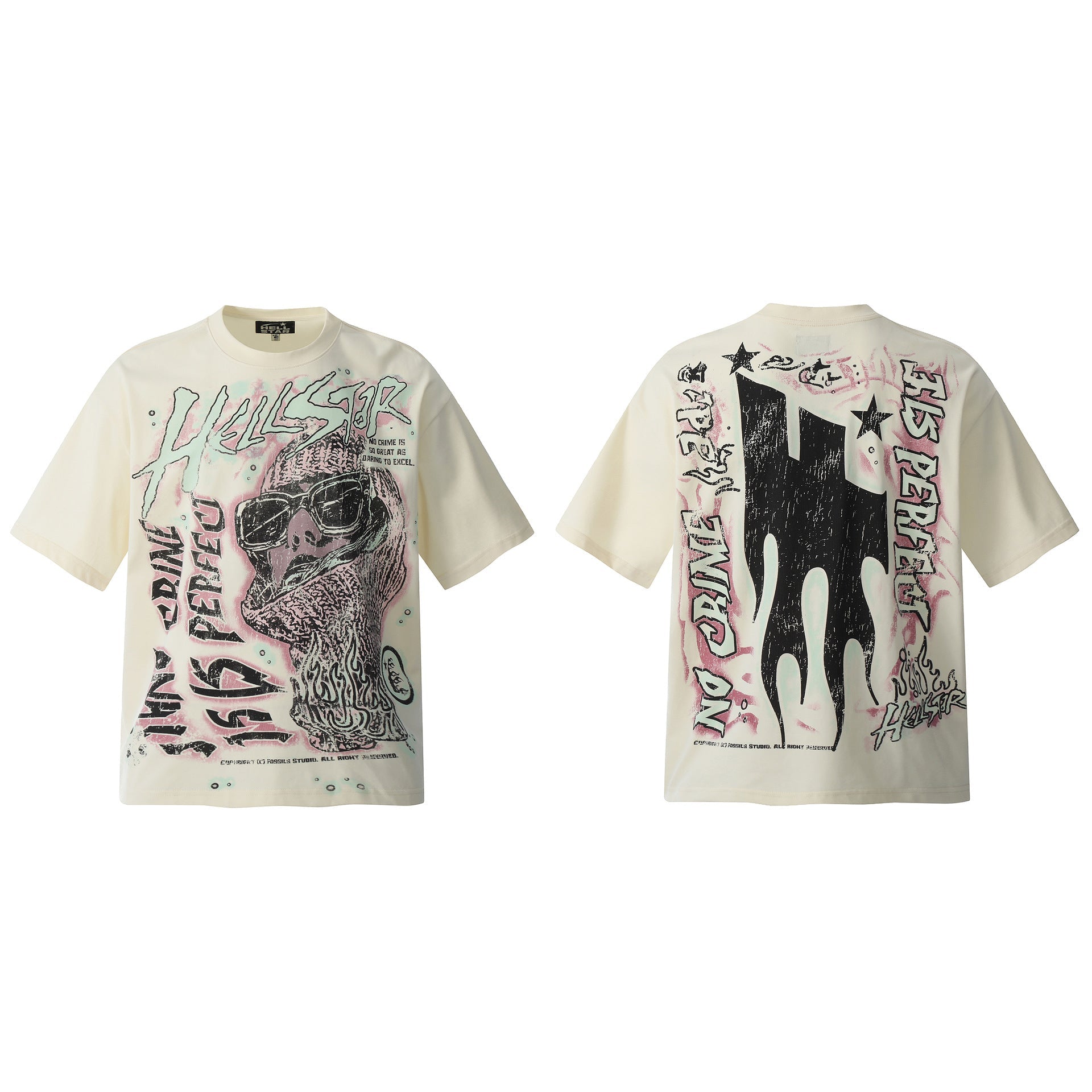 Vintage Washed Distressed Graphic Tee – Oversized Unisex Short Sleeve T-Shirt