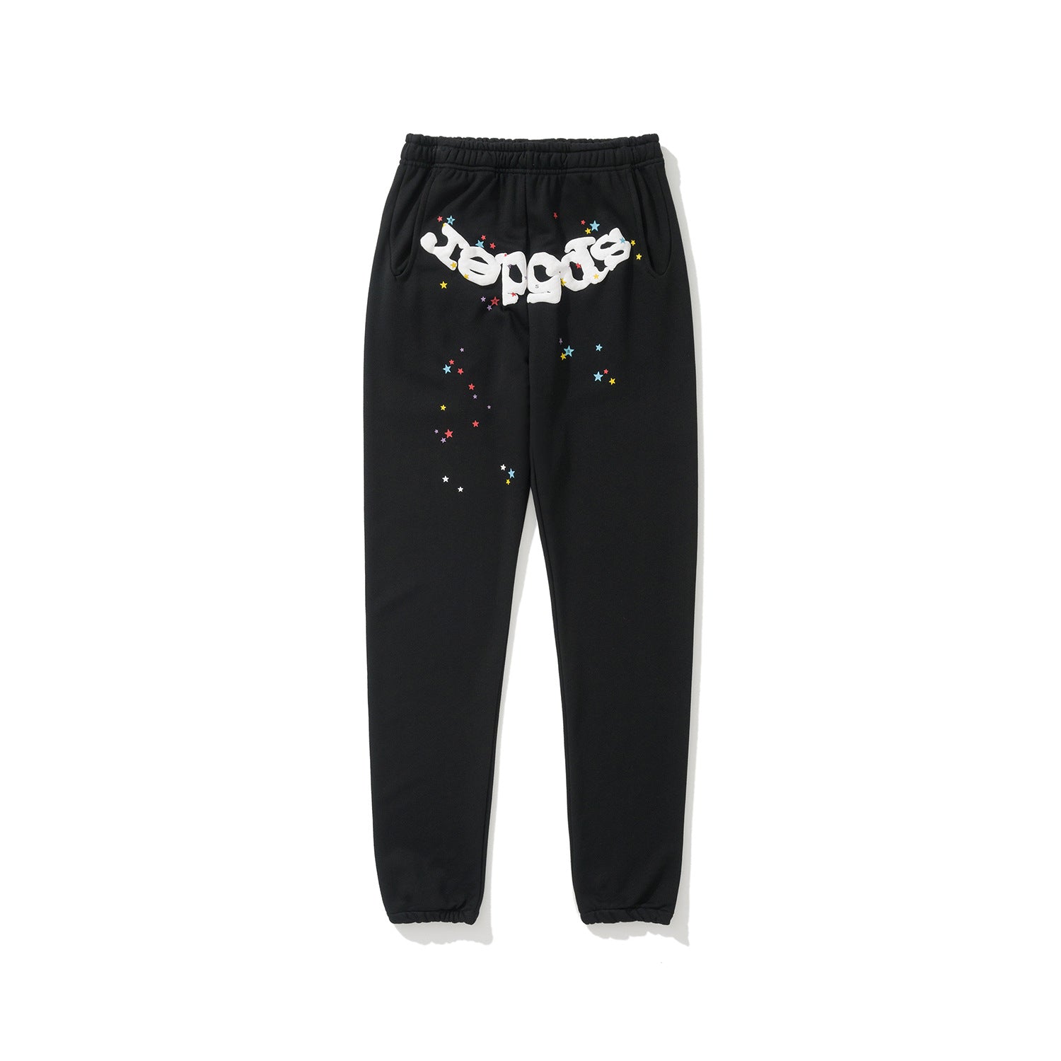 Sp5der 555555 Rhinestone Bubble Letter Spider Web Hoodie & Sweatpants