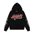 HELLSTAR 2025 Fall/Winter Flame & Star Graphic Fleece Hoodie & Sweatpants Set