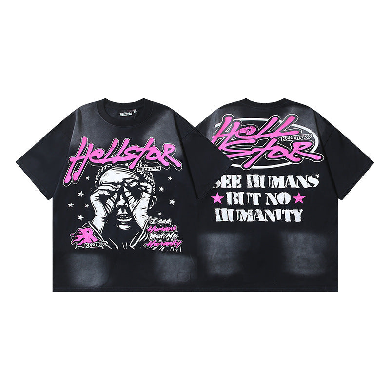 HELL Vintage Washed Oversized Graphic Tee