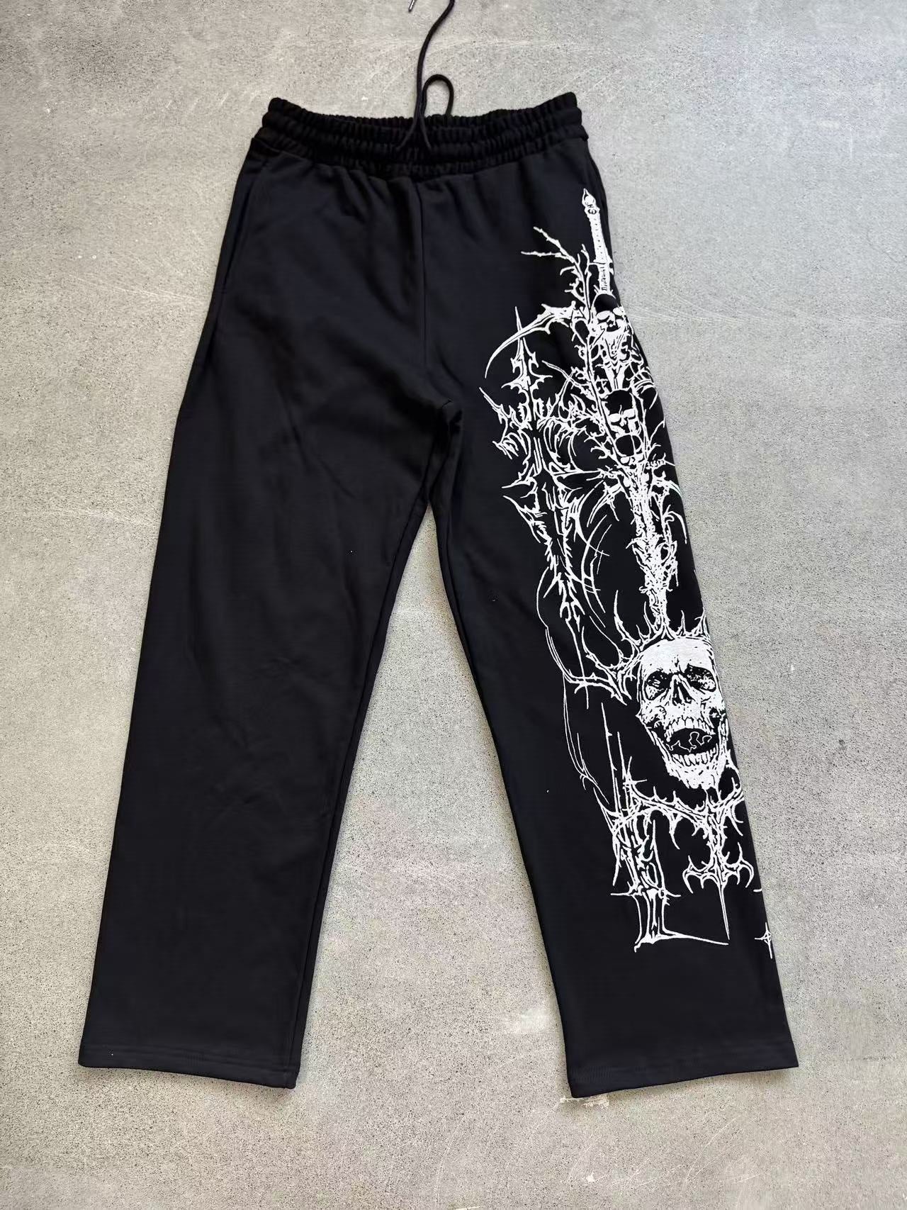 YOUNGLA Floral Graphic Sweatpants – Men's Oversized Streetwear Joggers