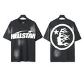 Hell Star Heel Washed Vintage American Print Short Sleeve T-Shirt