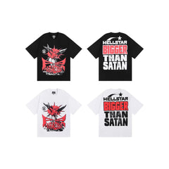HELLSTAR Hip-Hop Graphic Letter Print Streetwear Oversized Cotton Tee