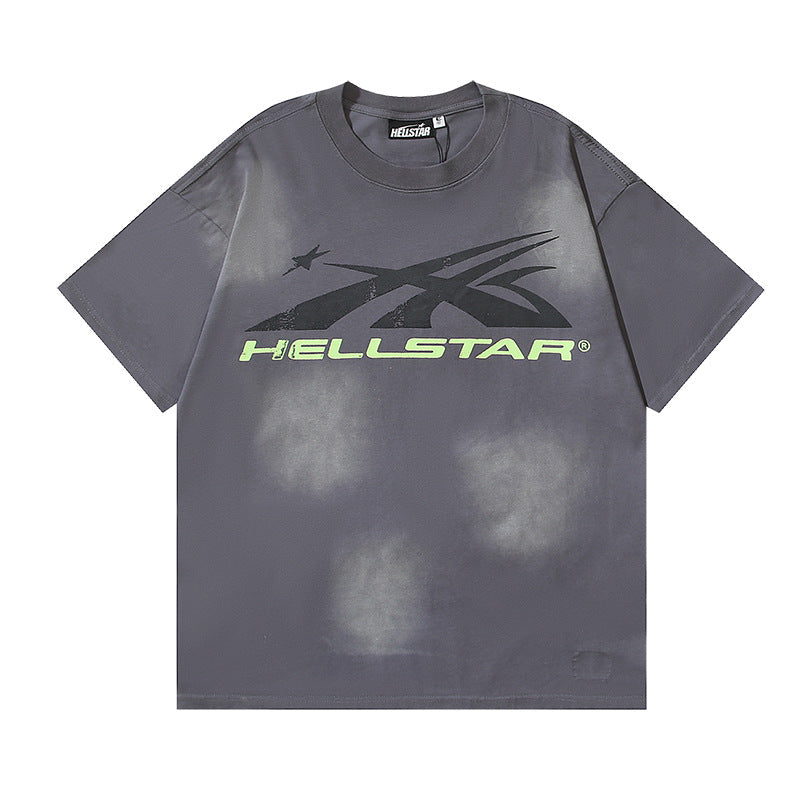HELLSTAR Washed Vintage Graphic Tee — Unisex Oversized Streetwear