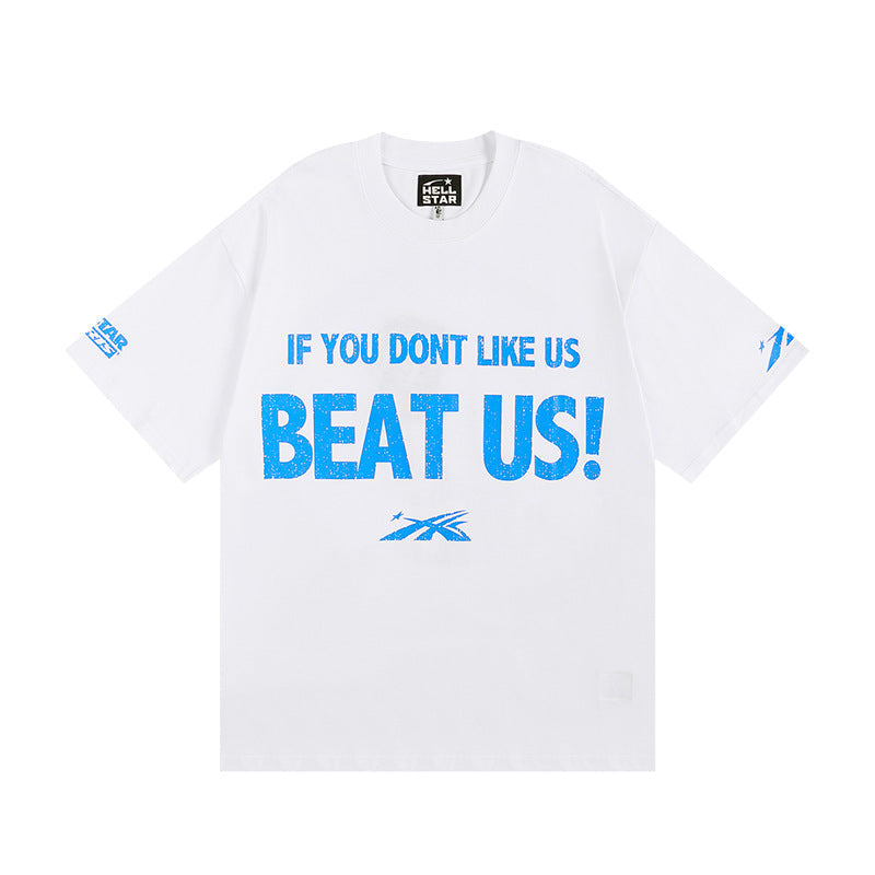 HELLSTAR Hip-Hop Graphic Letter Print Streetwear Oversized Cotton Tee