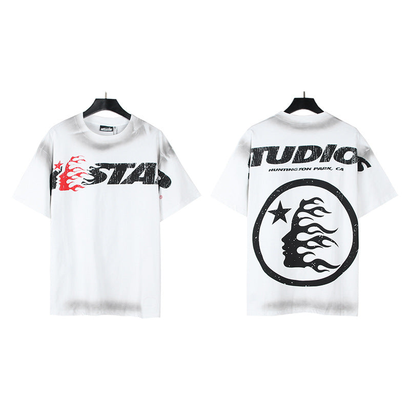 Vintage Washed Oversized Graphic Tee – Unisex American Streetwear