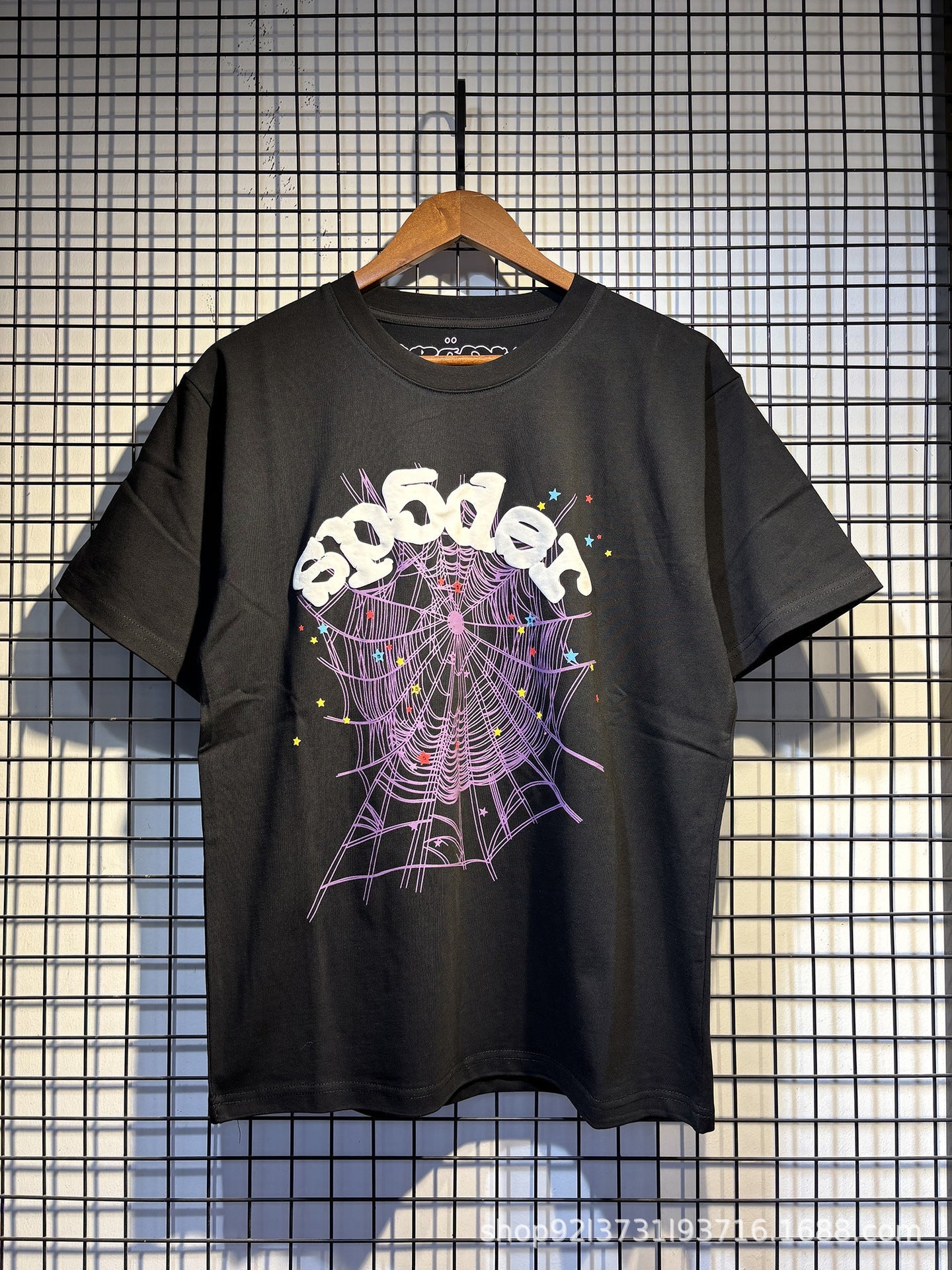Sp5der Spider Web Bubble Letter Graphic Tee