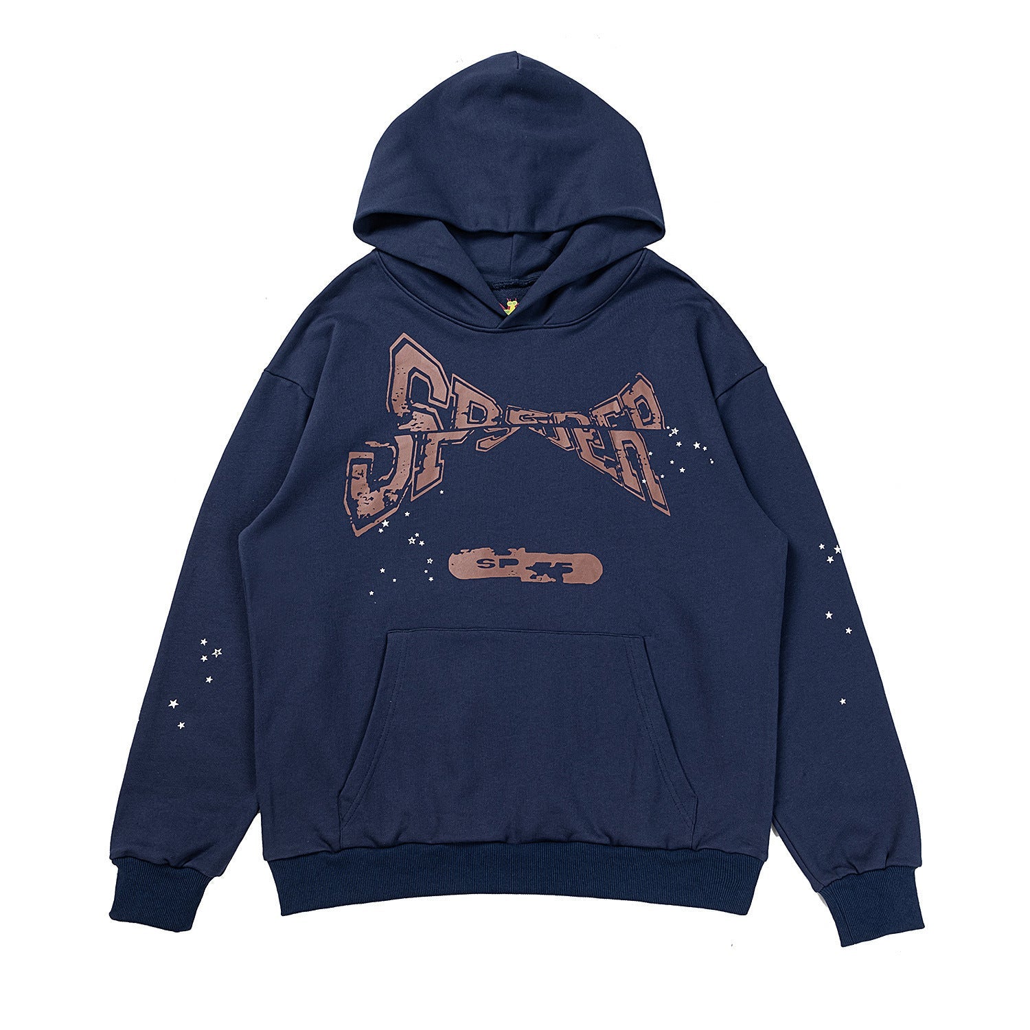 25ss High Quality SP5DER American Streetwear Rhinestone Foam Letter Spider Web Hoodie (Unisex)