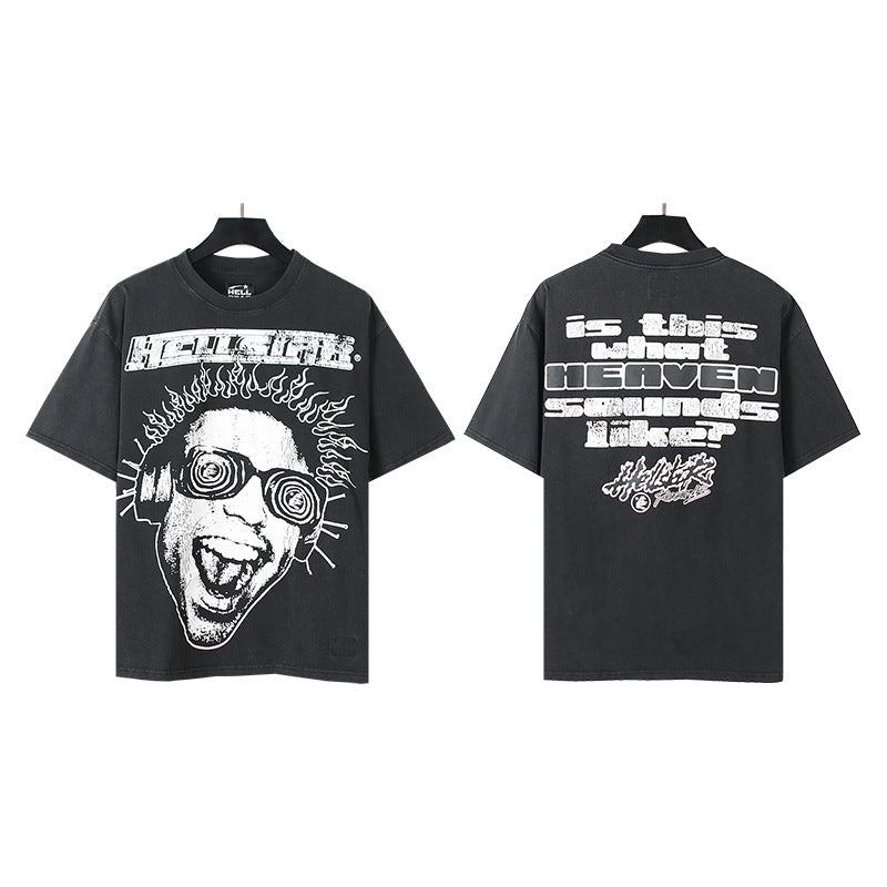 Vintage Washed Oversized Graphic Tee – Unisex American Streetwear