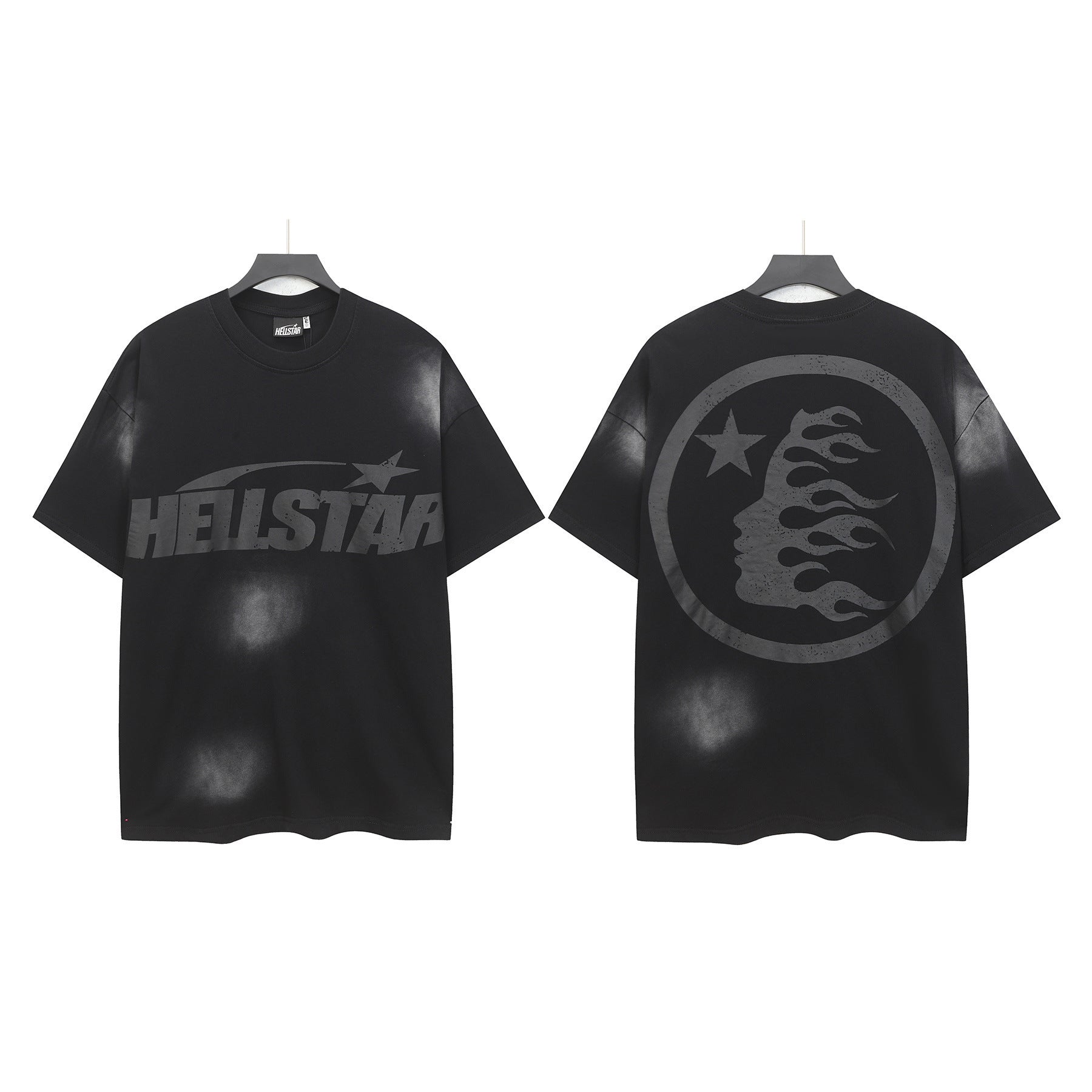 Hell Star Heel Washed Vintage American Print Short Sleeve T-Shirt