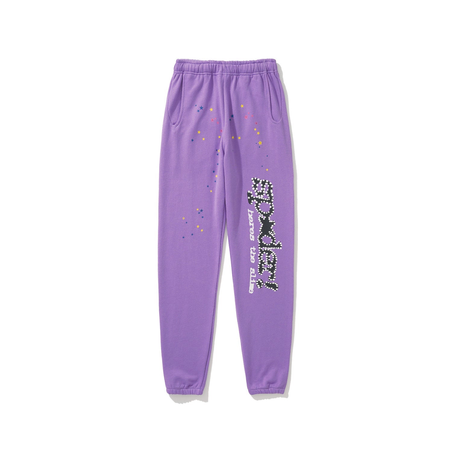 Sp5der 555555 Rhinestone Bubble Letter Spider Web Hoodie & Sweatpants