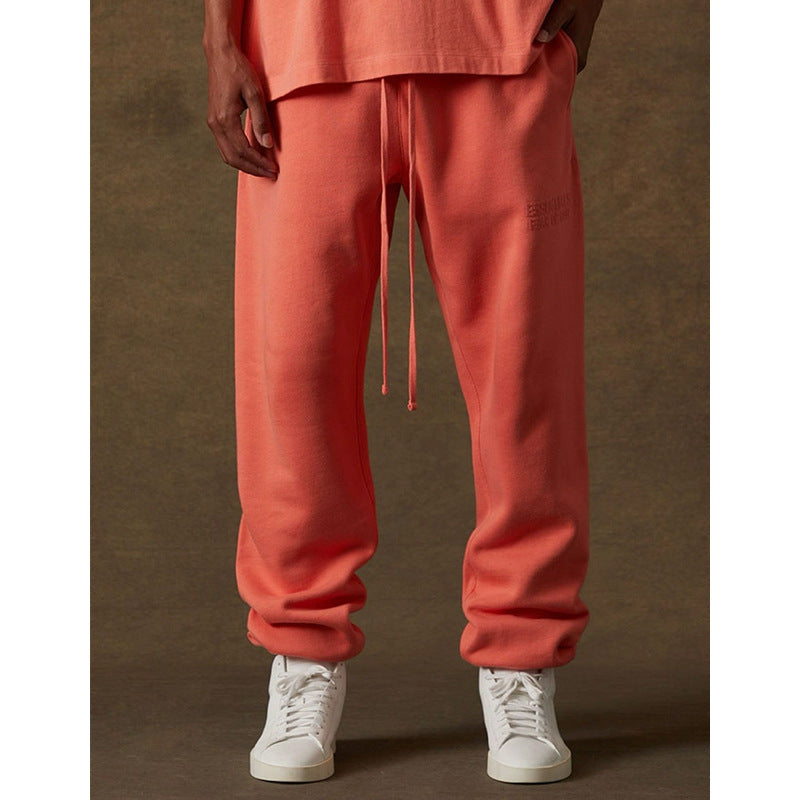FOG Essentials Flocked Print Fleece Jogger Sweatpants – 2022FW Unisex American Streetwear