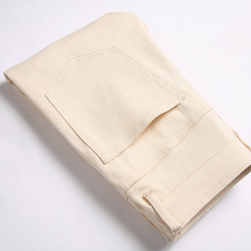 Mens Fashion Jeans Patchwork wide-leg pants 5712#