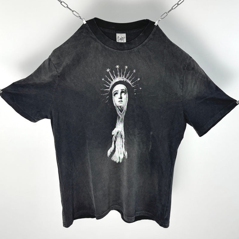 Unisex Vintage T Shirts Sandblasting and distressed wash finish