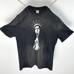 Unisex Vintage T Shirts Sandblasting and distressed wash finish